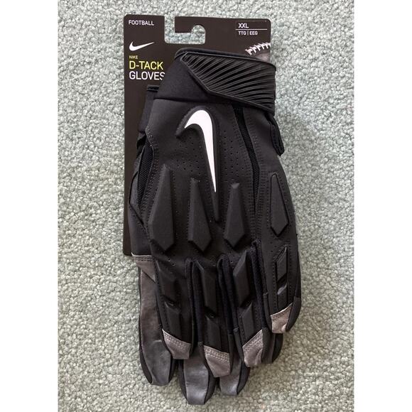 Nike D-Tack Black Oreo Lineman Football Gloves DX4512 – Size XXL – NEW NWT - Picture 1 of 6